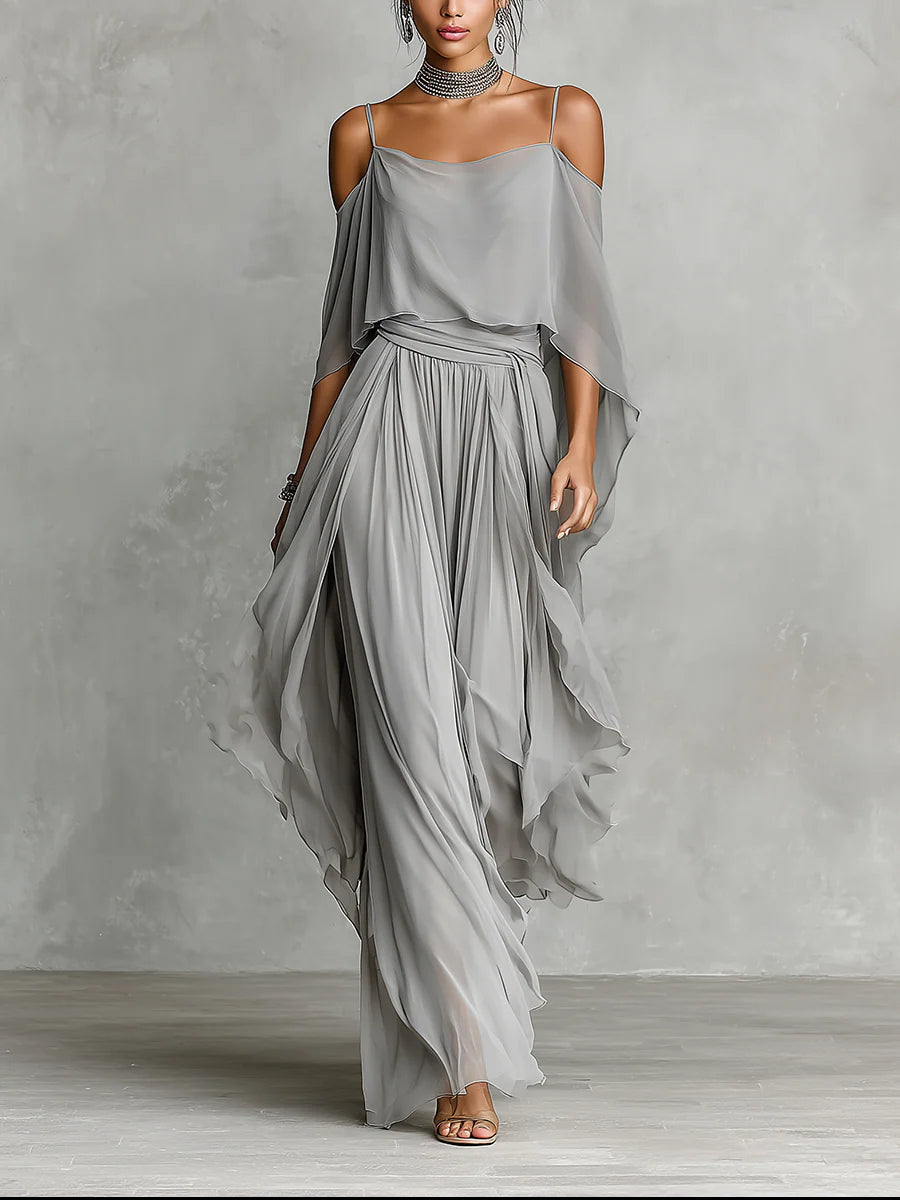 Eudora Chiffon Camisole and Trousers Set