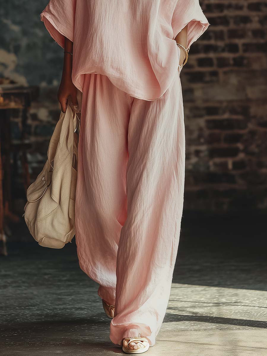 Aurora V-Neck Shirt and Trousers Set