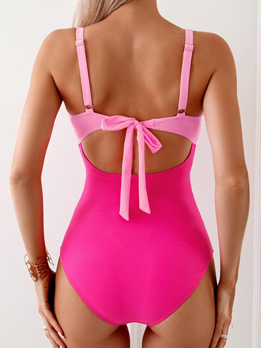 Gianna Contrast Patchwork One-Piece Swimsuit