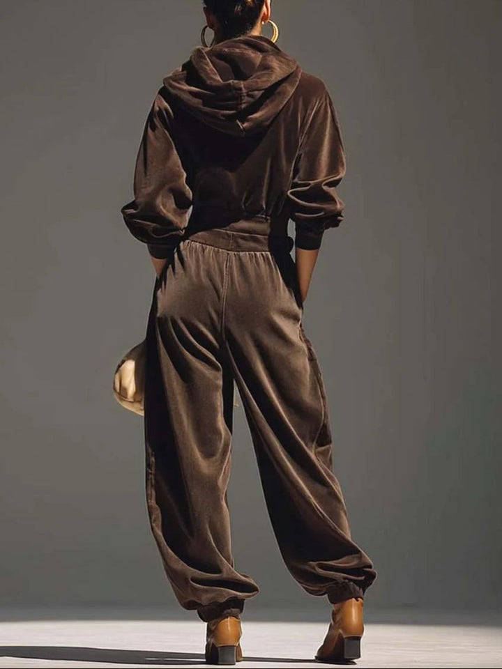 Melody Velvet Hoodie and Trousers Set