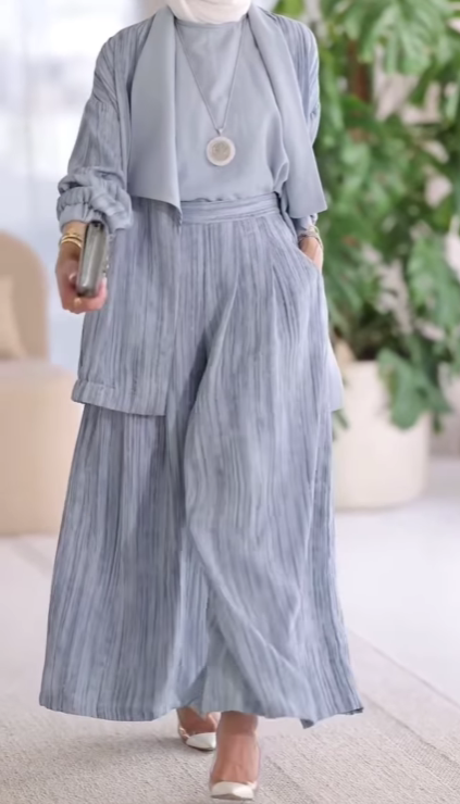 Briar Vertical Striped Casual Three-Piece Set