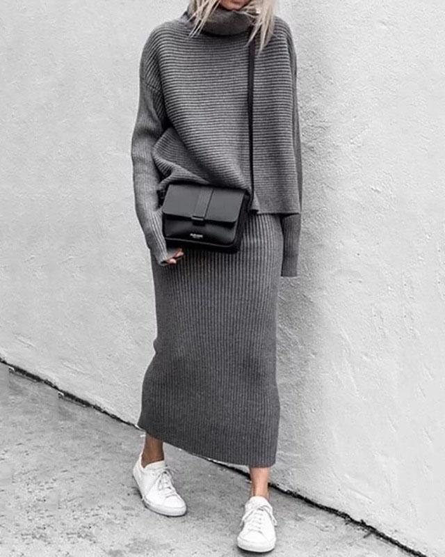 Zebby High Collar Two-Piece Suit