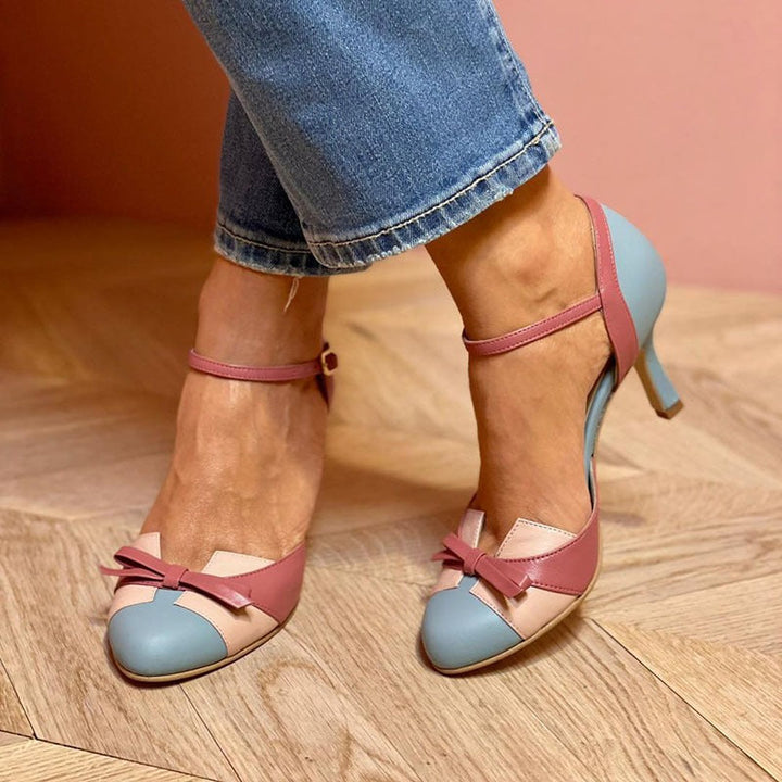 Quinnae™ | Elegant Comfortable Heels with bowtie design