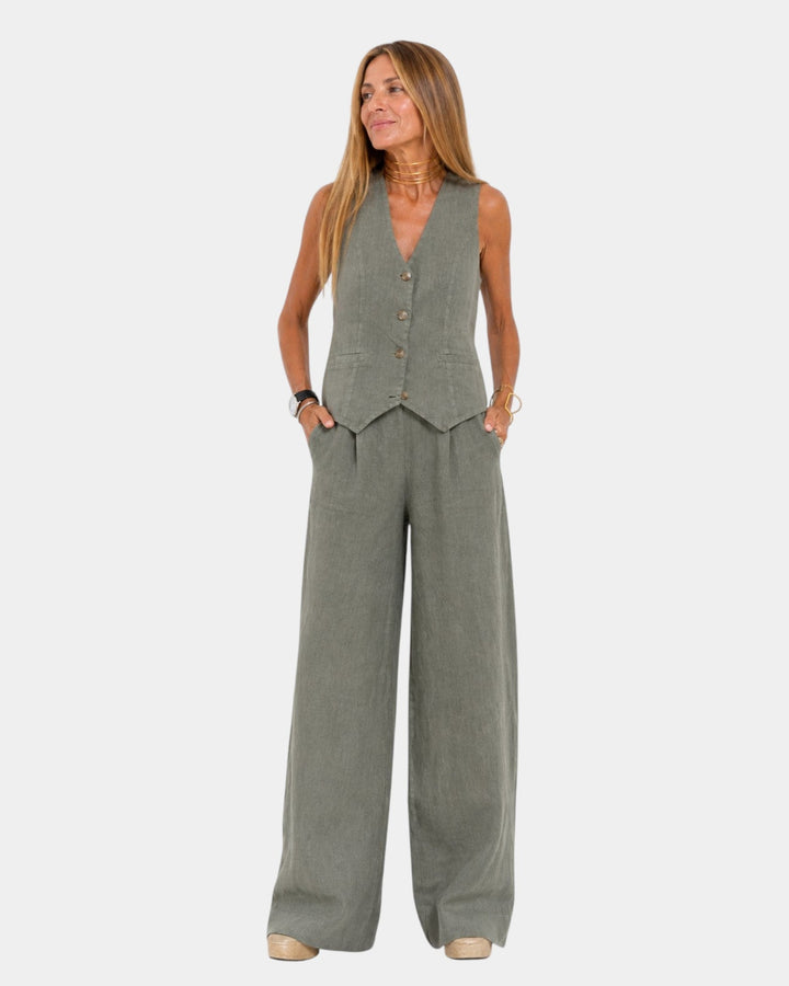 Assia | Sleeveless Vest and Pant Set