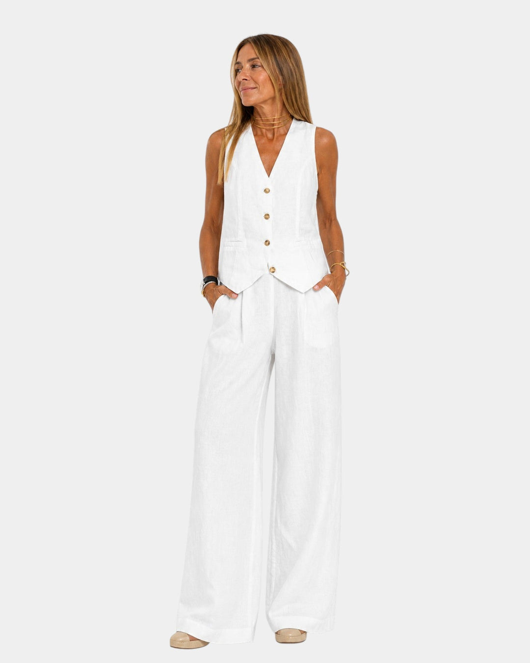 Assia | Sleeveless Vest and Pant Set