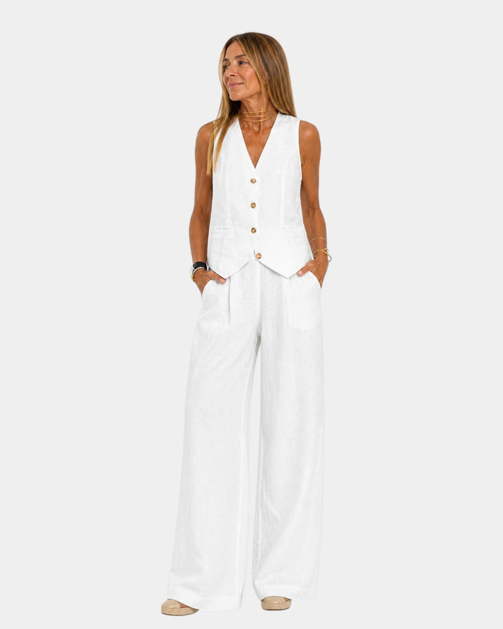 Assia | Sleeveless Vest and Pant Set