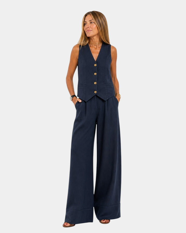 Assia | Sleeveless Vest and Pant Set