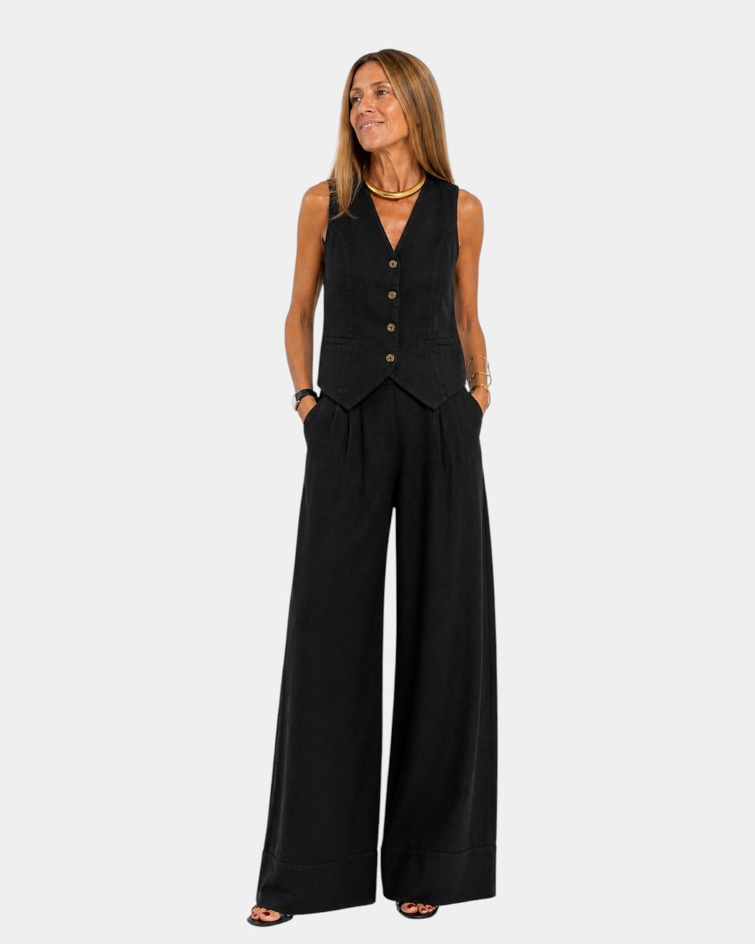 Assia | Sleeveless Vest and Pant Set