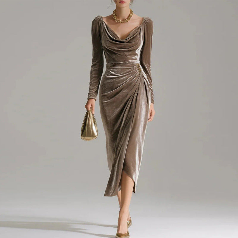 Julia™ | Pleated Velvet Dress