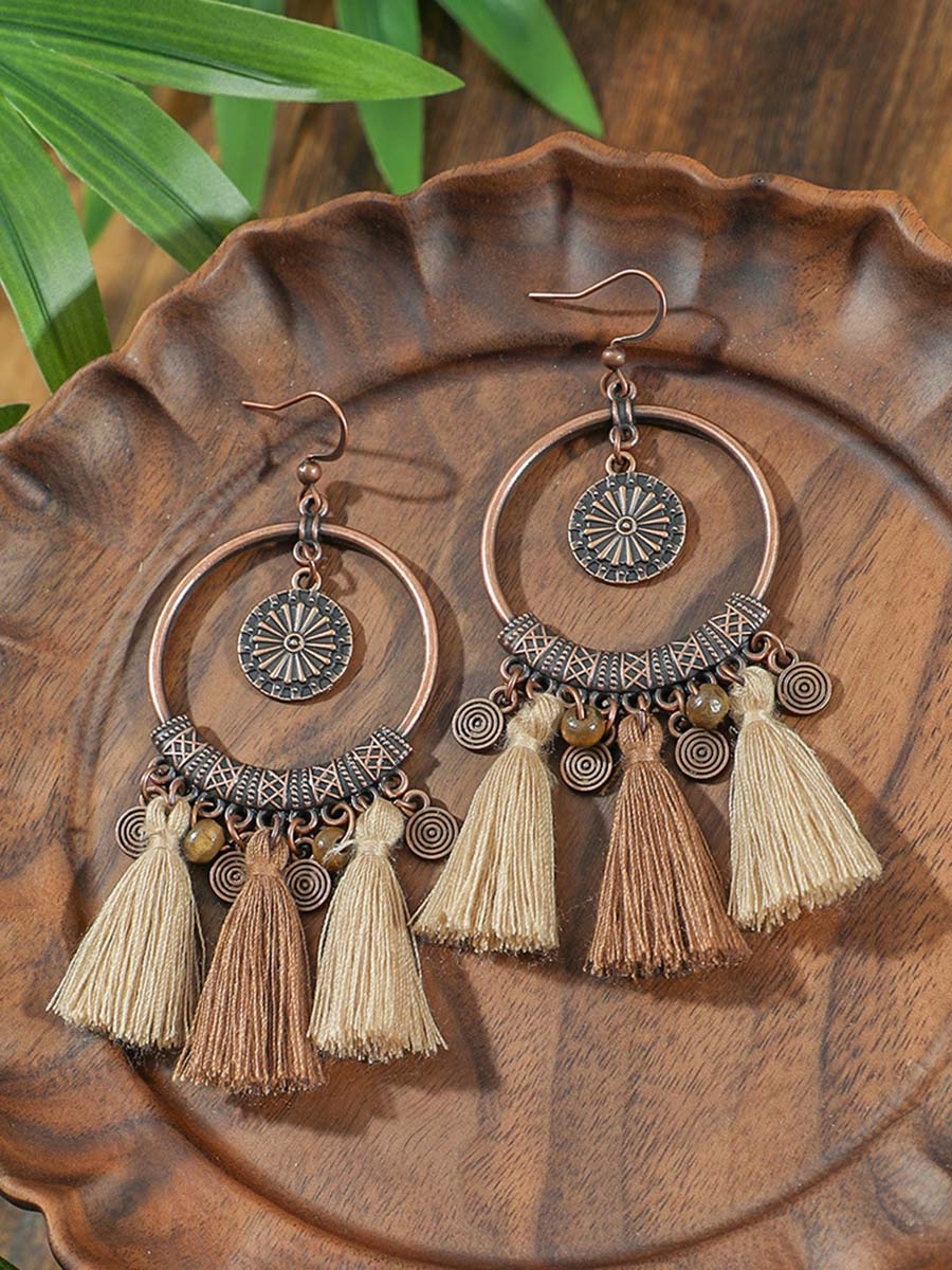 Leilani Bohemian Tassel Necklace Earrings Set