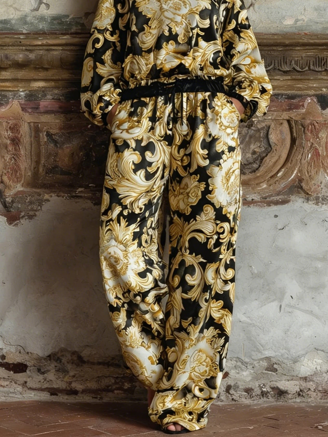 Ava Baroque Floral Loungewear Set