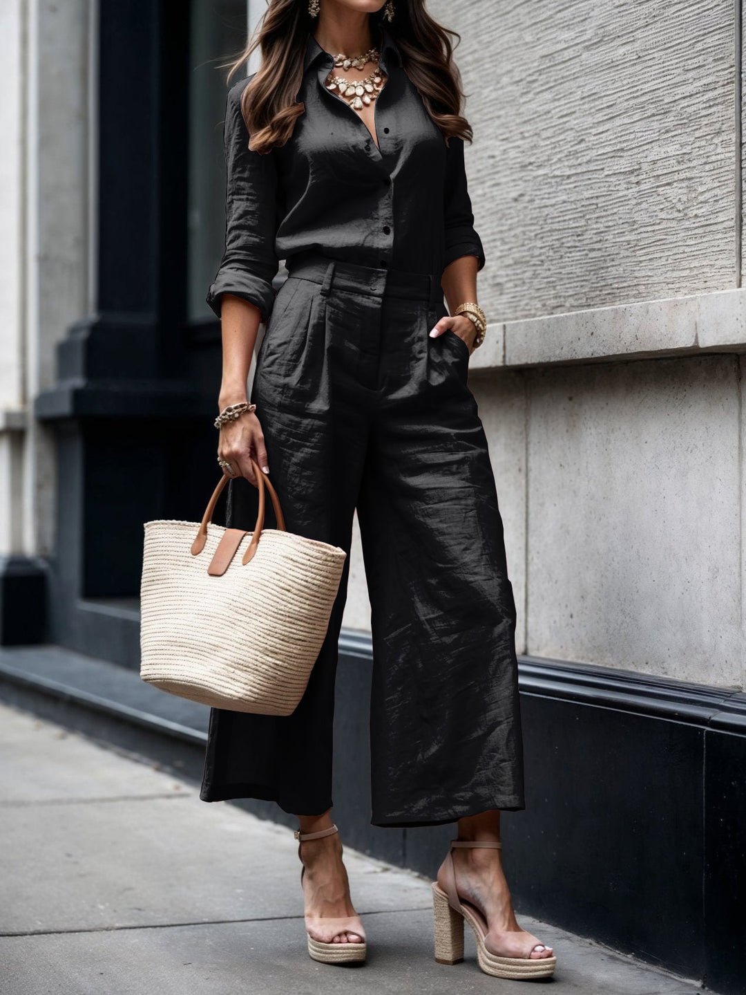 Leny  Linen Capri Set