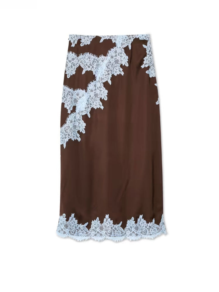 Avalon Lace Panel Top and Skirt Suit Set