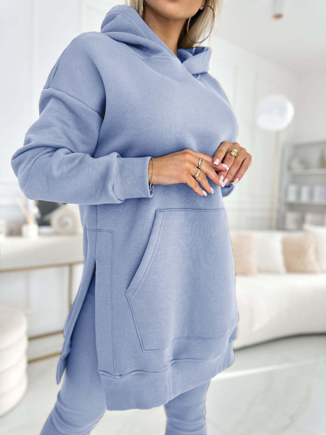 Francine Solid Color Hoodie and Lined Leggings Set