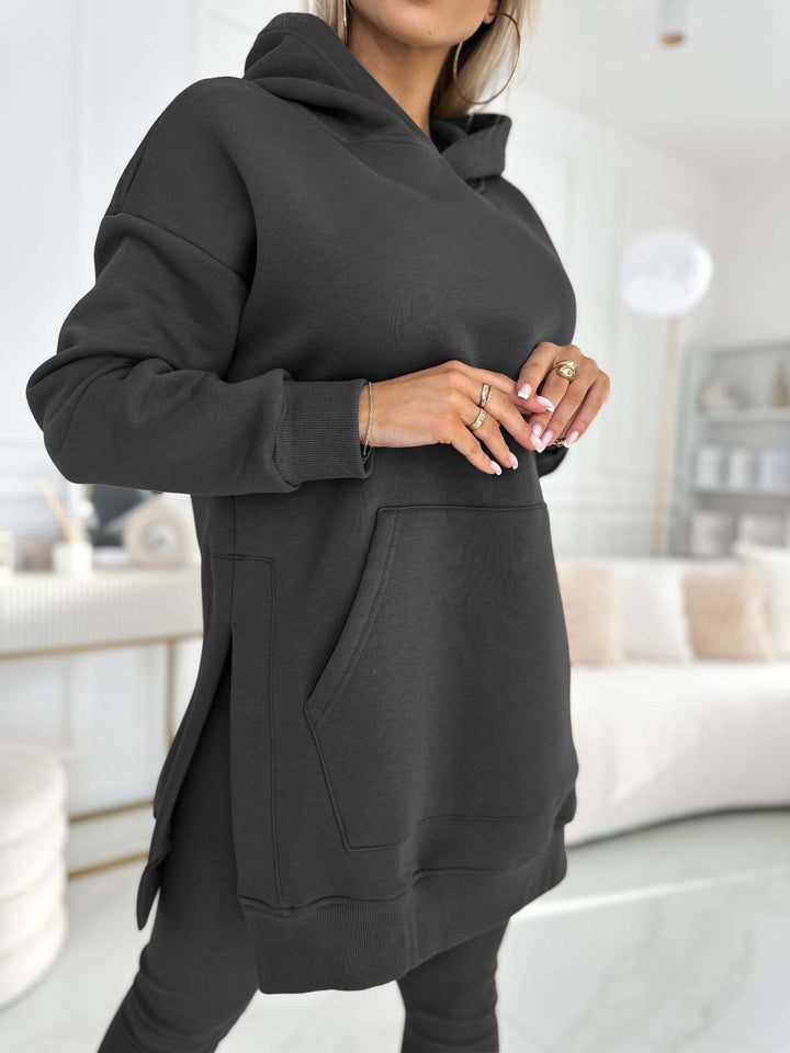 Francine Solid Color Hoodie and Lined Leggings Set