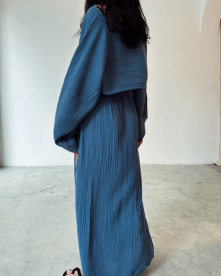 Ivy Slit Cotton and Linen Two-Piece Set