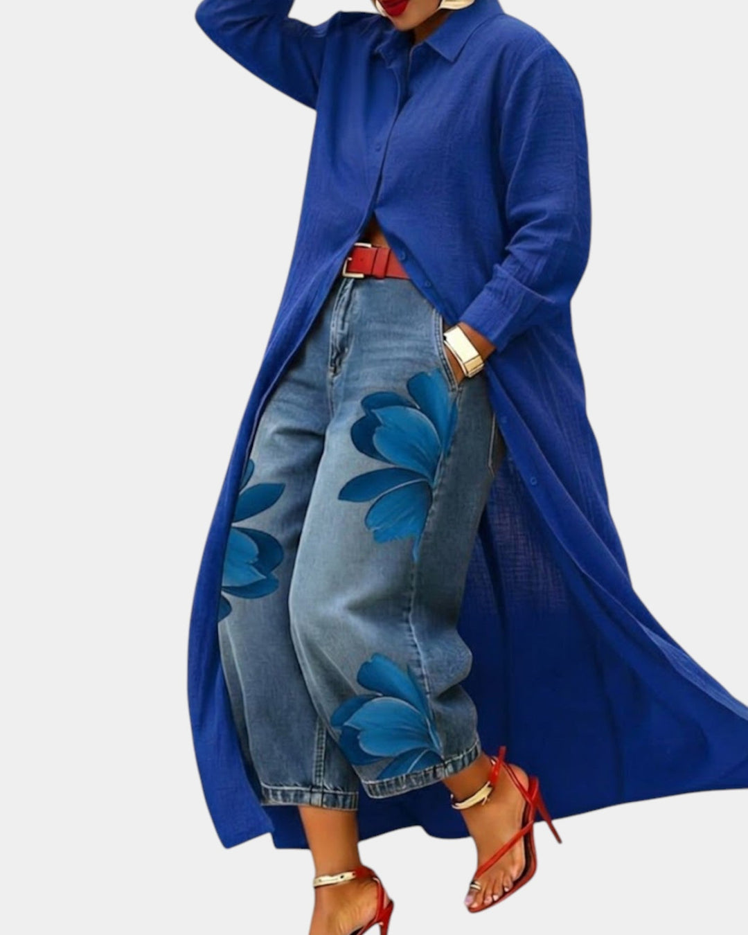 Céliane | Dress and Wide Jeans Set