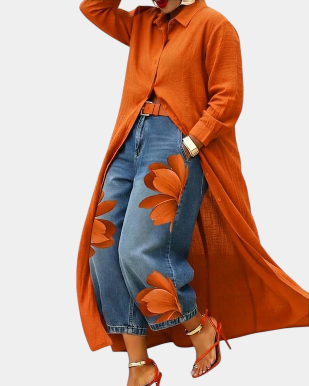 Céliane | Dress and Wide Jeans Set