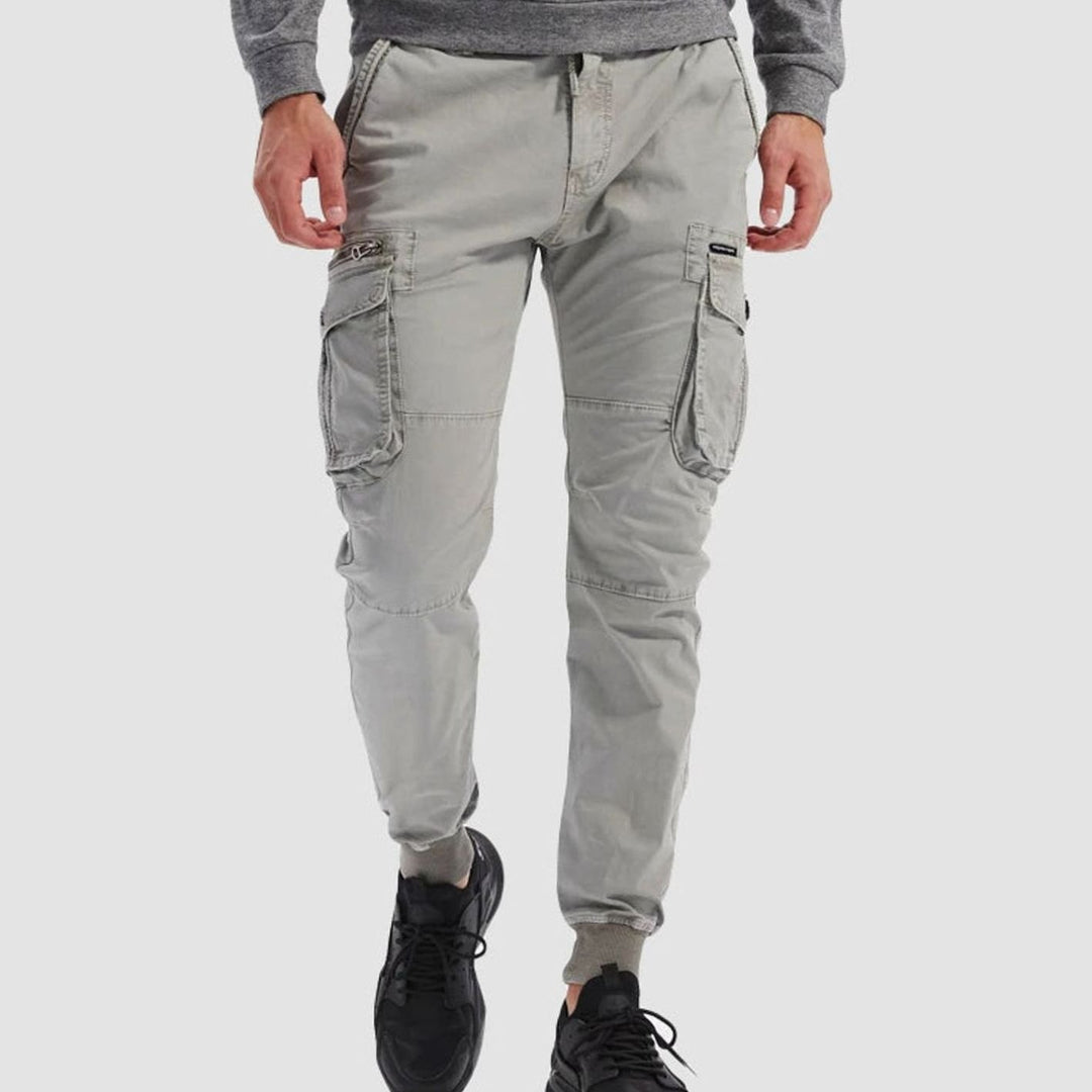 Men's Cargo Jogger Pants Elastic-Waist Cuffed Multi-Pocket