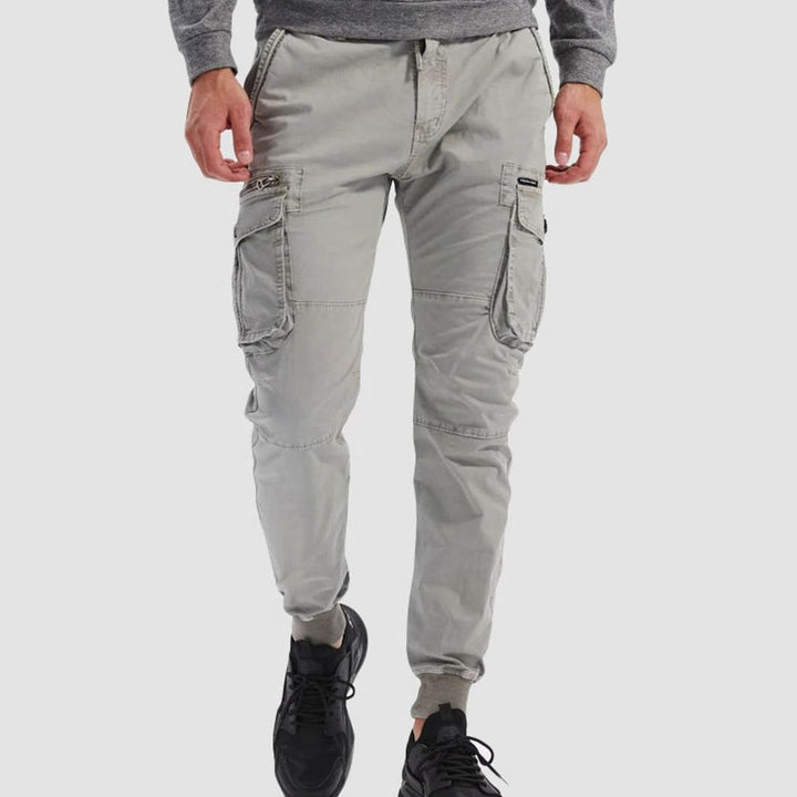 Men's Cargo Jogger Pants Elastic-Waist Cuffed Multi-Pocket