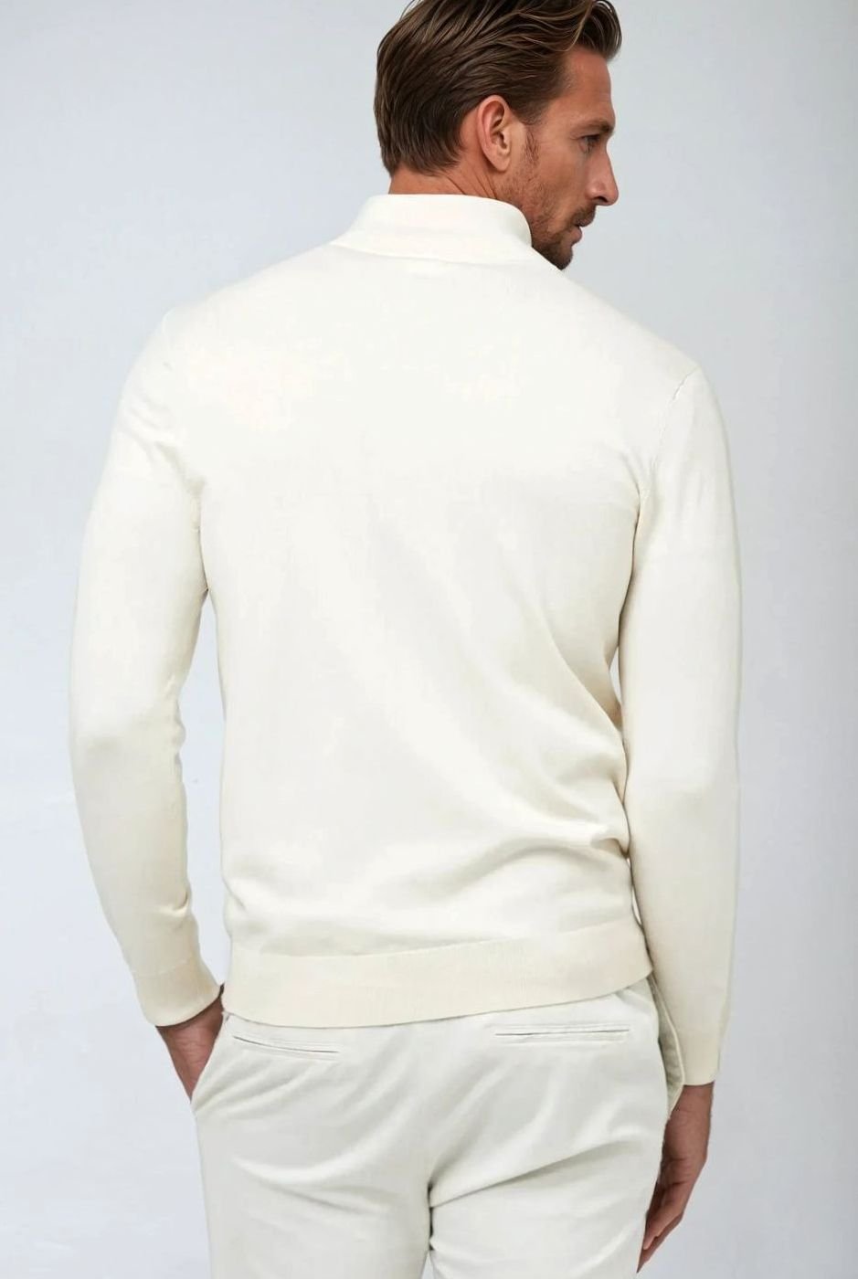 Men's Classic Quarter Zip Knit Sweater Pullover