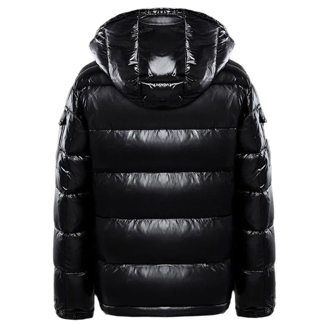 Men's Hooded Glossy Quilted Jacket Full-Zip Puffer