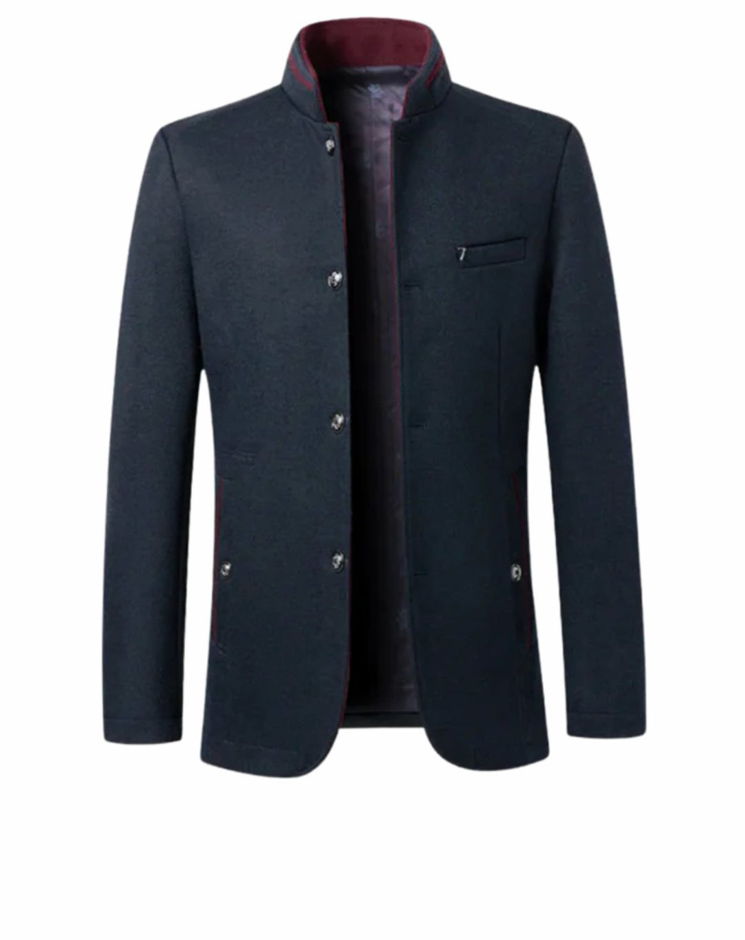 Men's Mandarin-Collar Structured Tailored Blazer