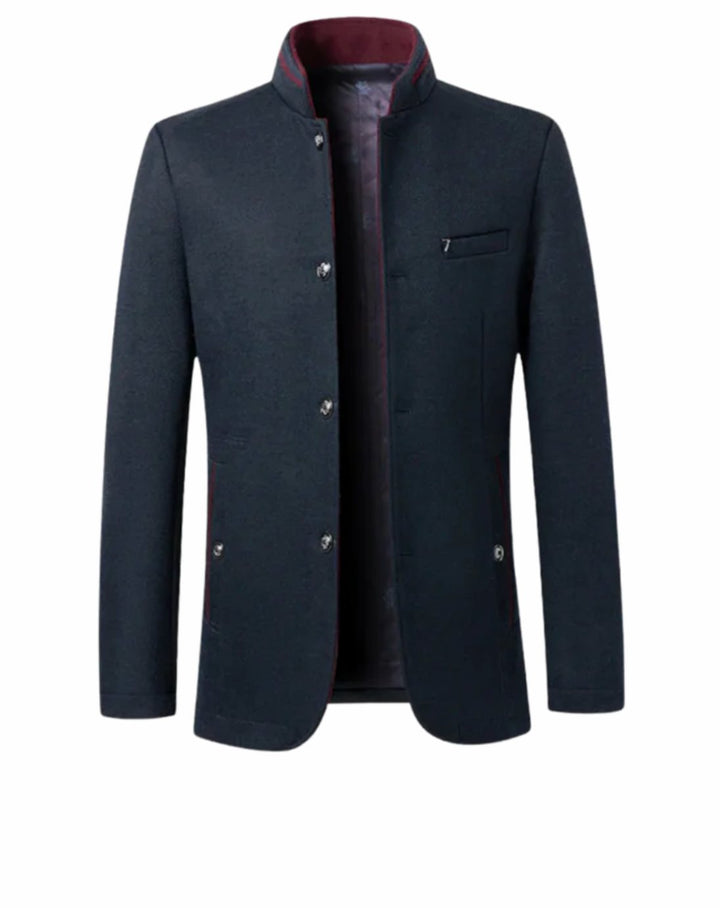 Men's Mandarin-Collar Structured Tailored Blazer