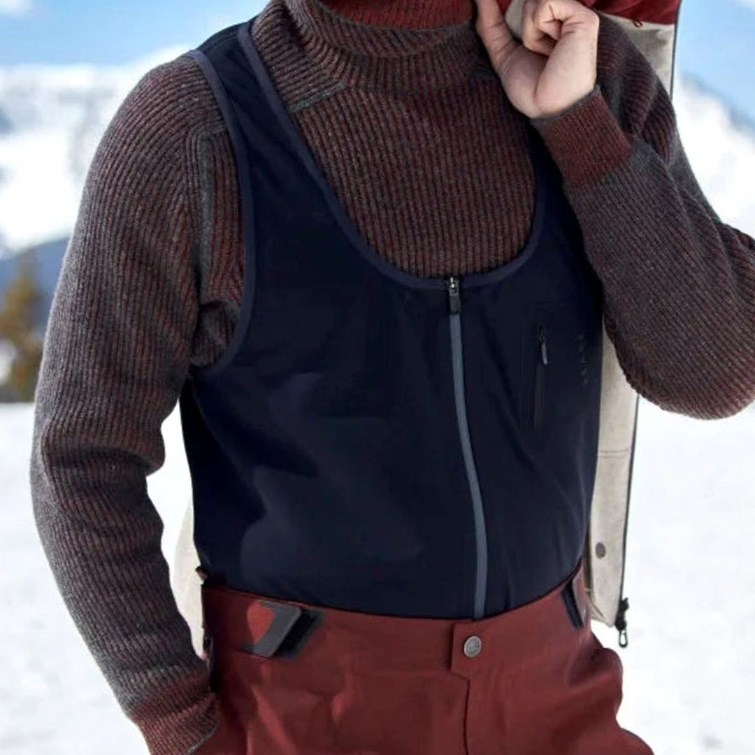 Men's Ribbed Knit Turtleneck Sweater - Brown