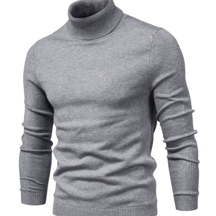 Men's Slim-Fit Turtleneck Warm Knit Neck Sweater - Grey