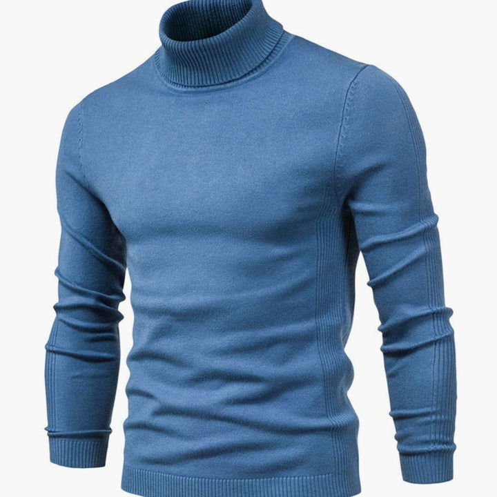 Men's Slim-Fit Turtleneck Warm Knit Neck Sweater - Light Blue