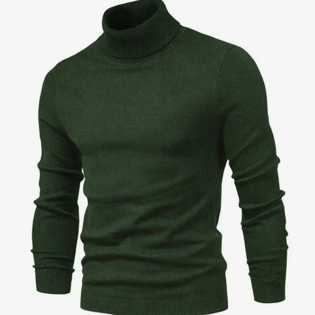 Men's Slim-Fit Turtleneck Warm Knit Neck Sweater - Green