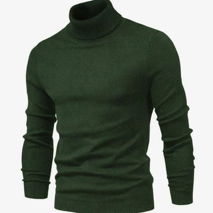 Men's Slim-Fit Turtleneck Warm Knit Neck Sweater - Green