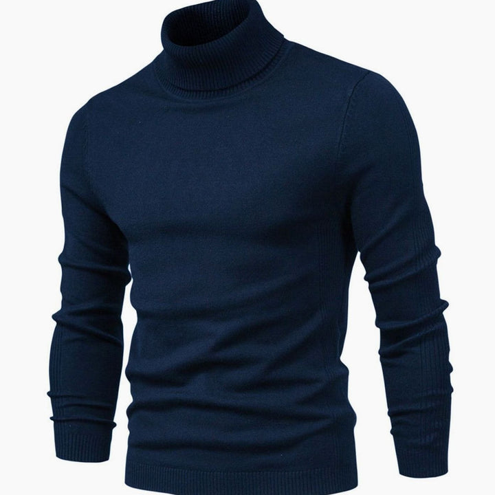 Men's Slim-Fit Turtleneck Warm Knit Neck Sweater - Royal Blue