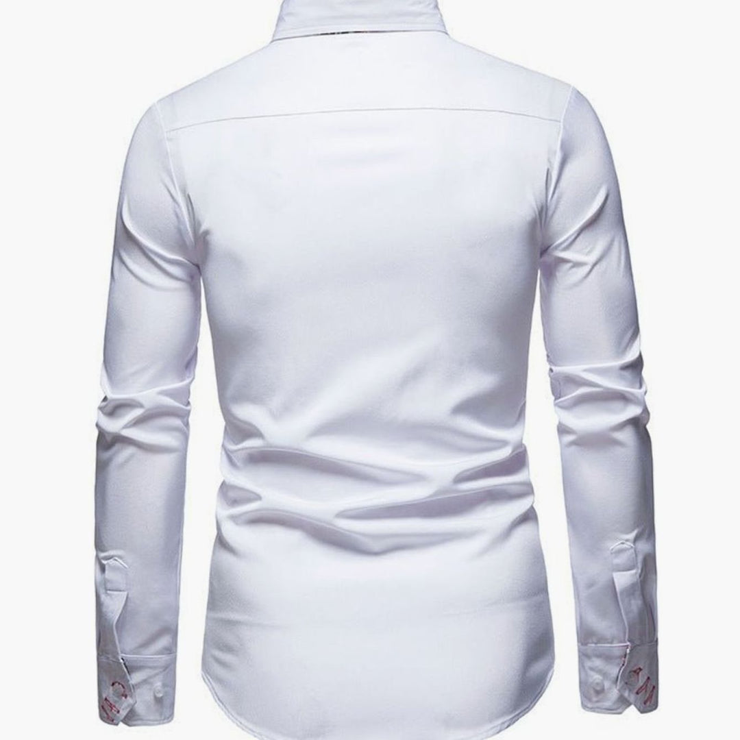 Men's Stylish Shirt Slim-Fit Paisley-Cuff Long-Sleeve Button-Down