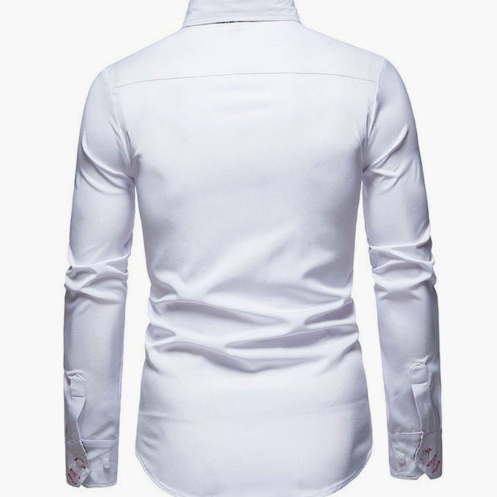 Men's Stylish Shirt Slim-Fit Paisley-Cuff Long-Sleeve Button-Down