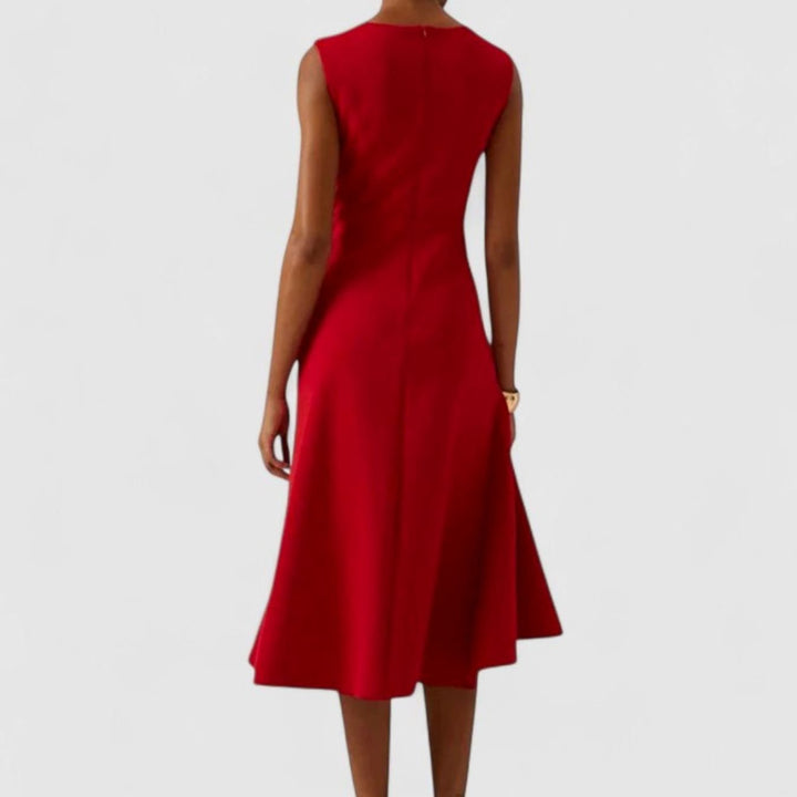 Women's Asymmetrical Draped Ruffle-Hem Midi Dress Special Occasions