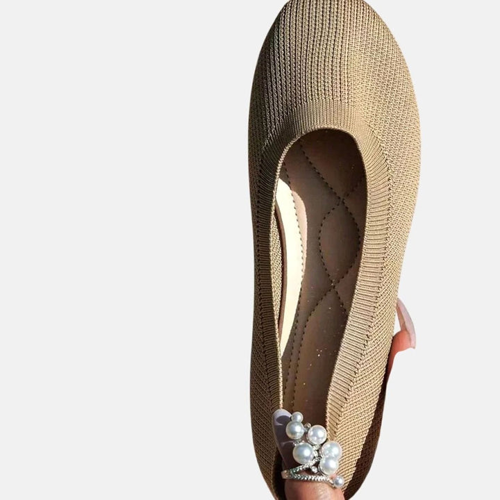 Women's Breathable Slip-On Knit Ballet Flats Orthopedic Support