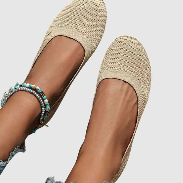 Women's Breathable Slip-On Knit Ballet Flats Orthopedic Support