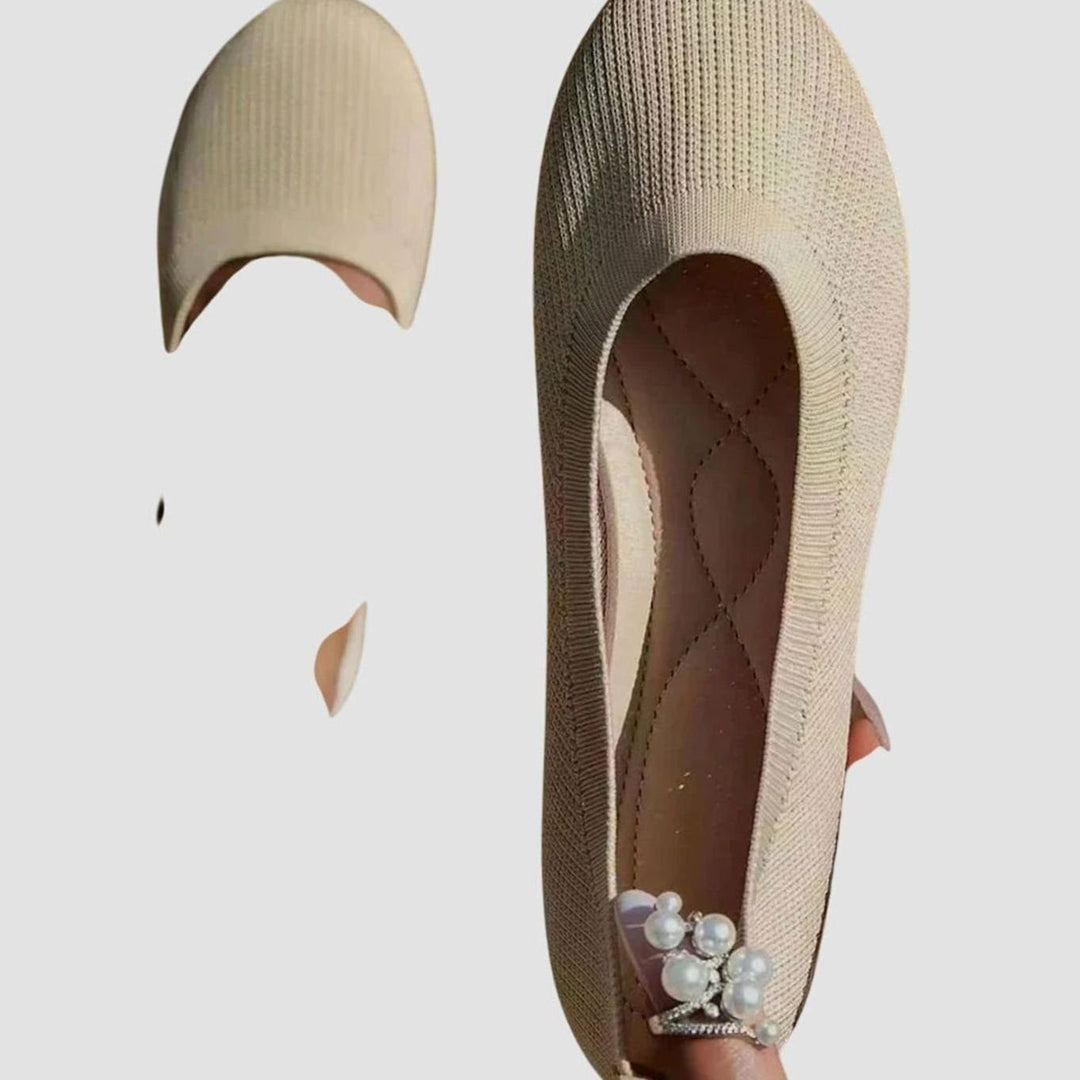 Women's Breathable Slip-On Knit Ballet Flats Orthopedic Support