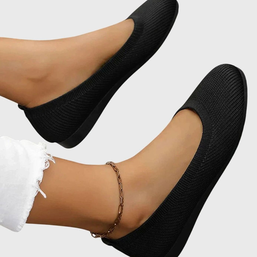 Women's Breathable Slip-On Knit Ballet Flats Orthopedic Support