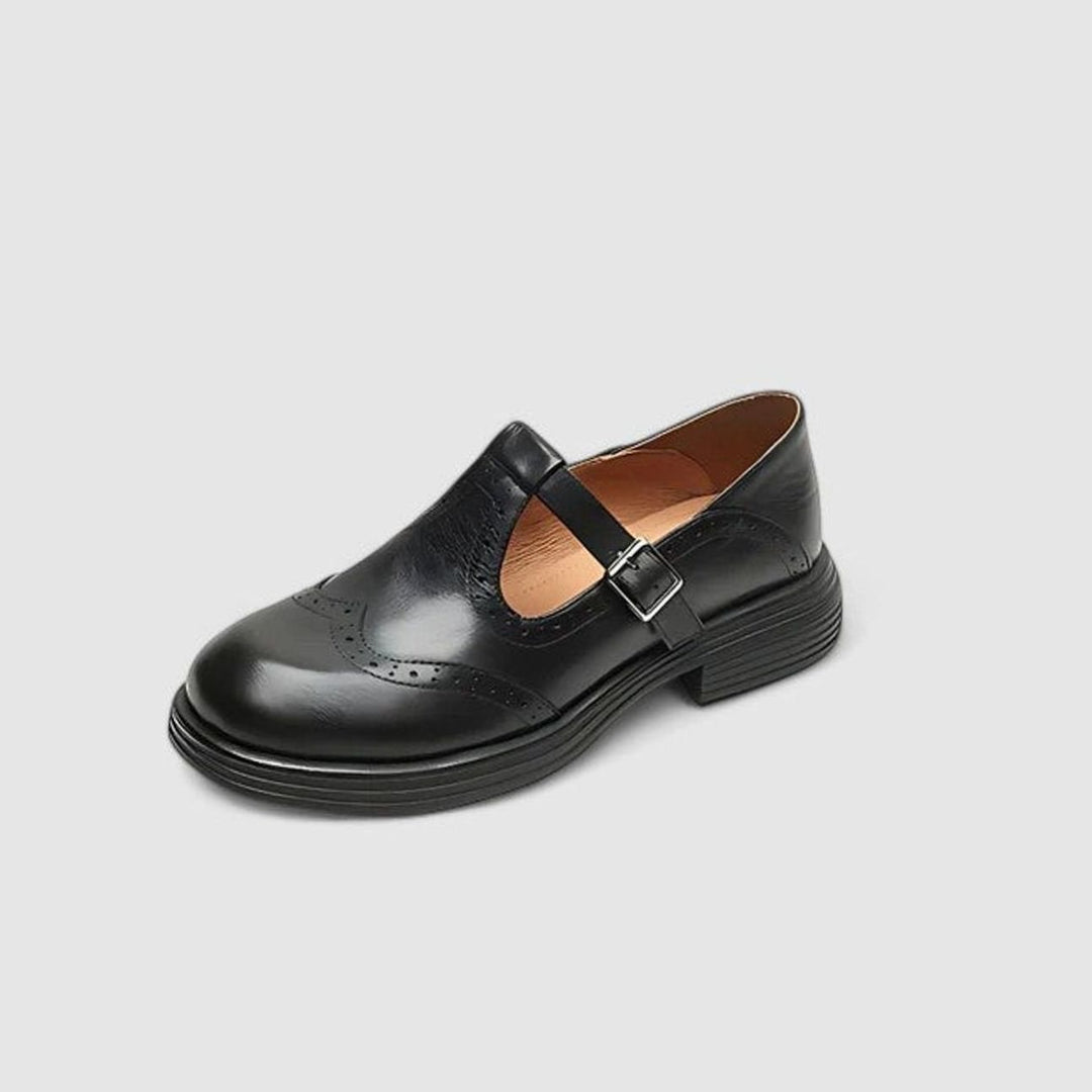 Women's Brogue T-Strap Mary Jane Shoes Orthopedic Non-Slip Sole