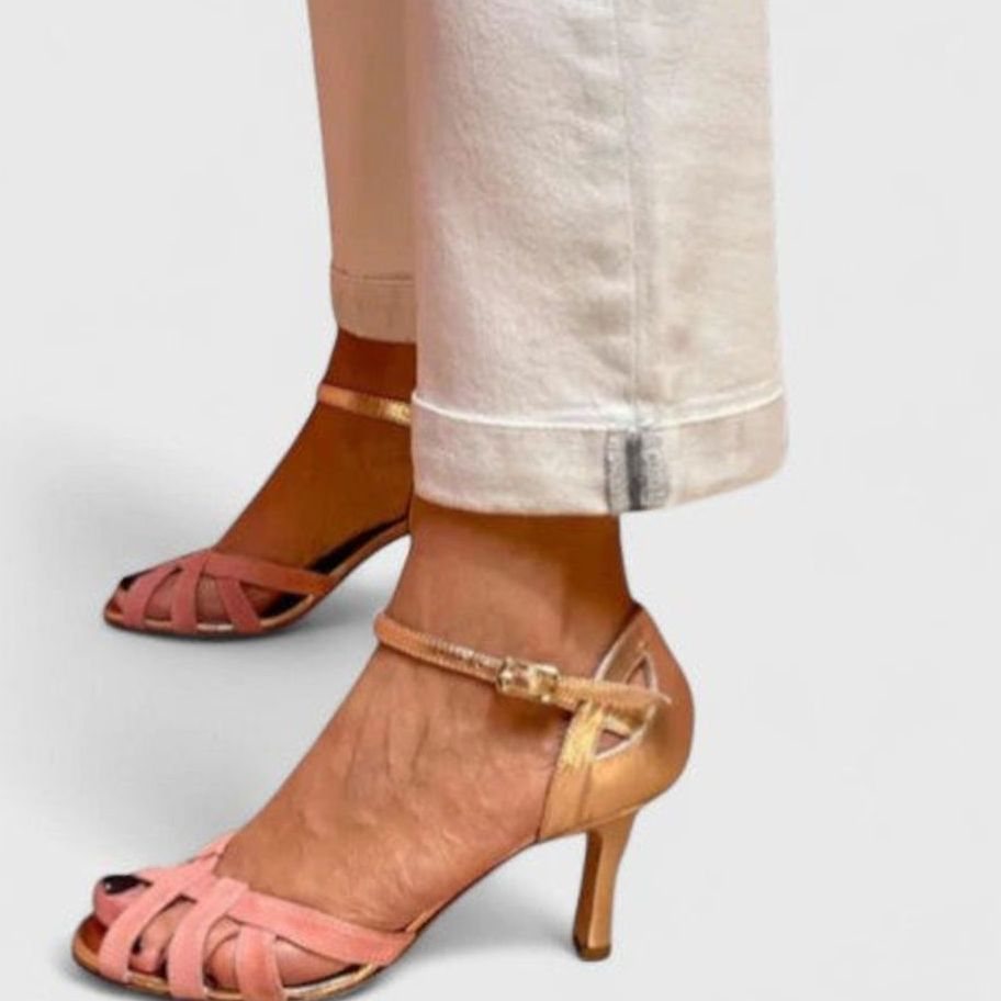 Women's Comfort Caged Kitten-Heel Ankle-Strap Sandals