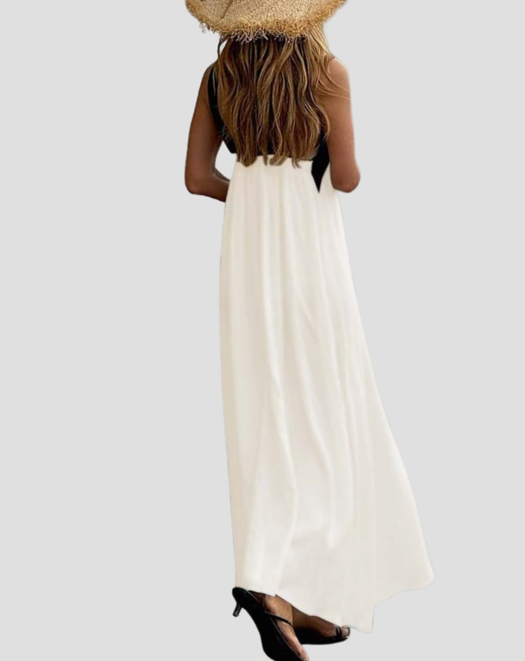 Women's Cross-Neck Halter A-Line Maxi Dress