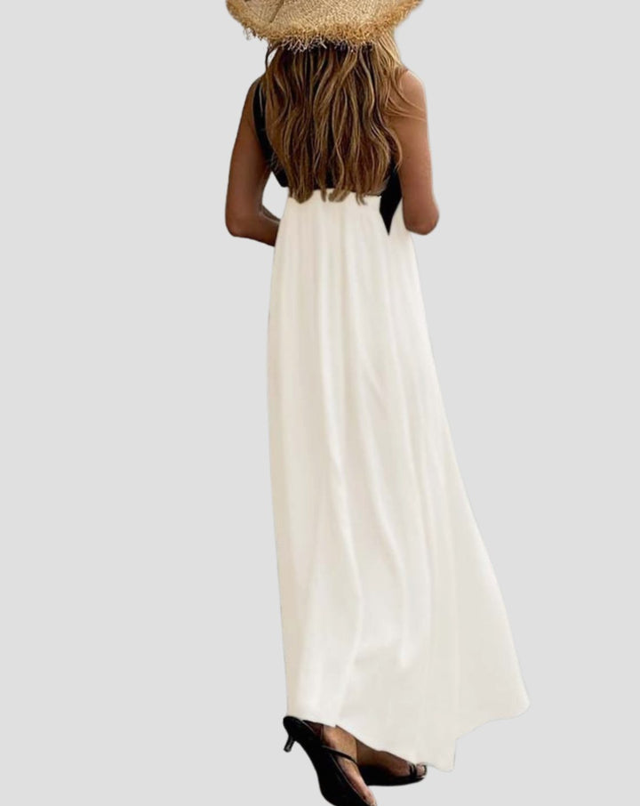 Women's Cross-Neck Halter A-Line Maxi Dress