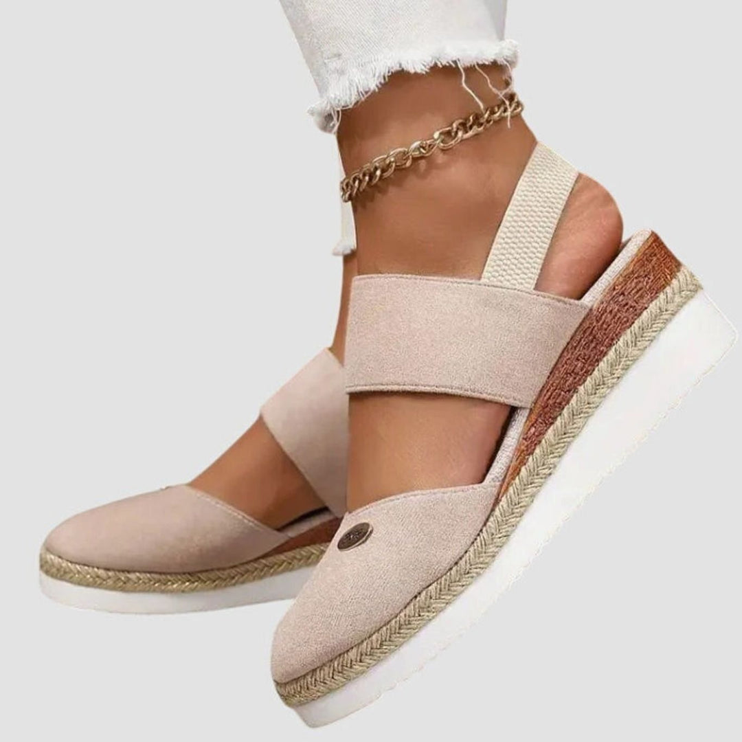 Women's Cushioned Orthopedic Sandals Wide-Heel Espadrille Platform Slingback