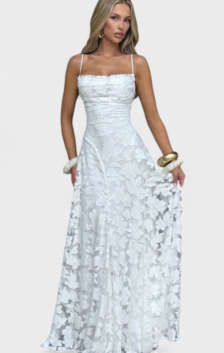 Women's Elegant Formal Maxi Dress Cowl-Neck Lace-Up Back