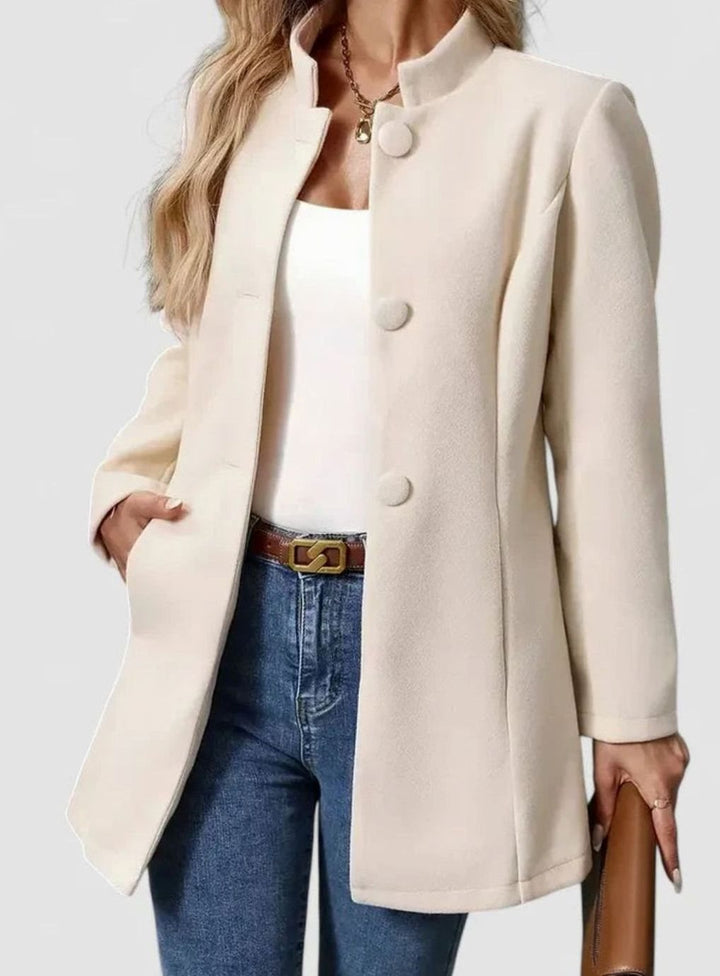 Women's Elegant Stand-Collar Waist-Shaping Formal Jacket