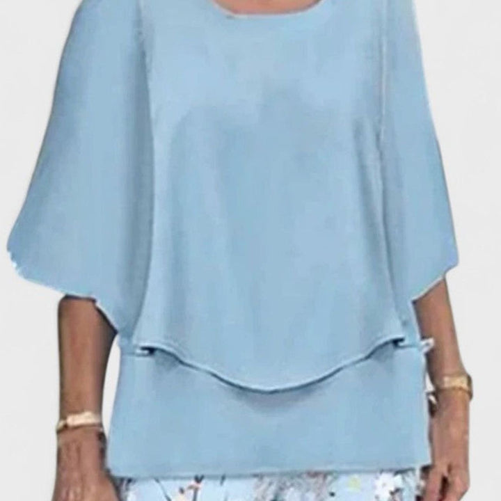 Women's Elegant Two-Piece Layered Top Floral Pants Set