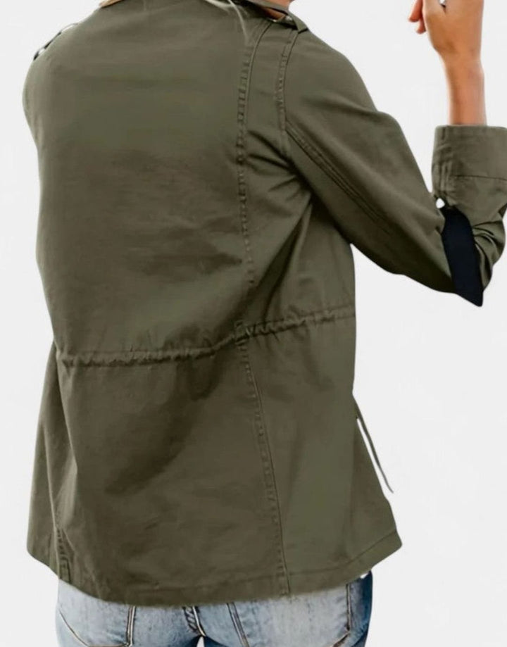 Women's Elegant Utility Zip-Up Structured Jacket